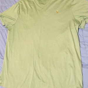 Polo by Ralph Lauren Men's Green V-Neck Shirt